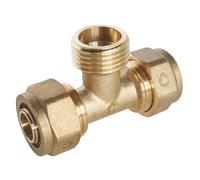 SOMATHERM FOR YOU - tee compressione per tubo Ø12 PER - Maschio 15/21 (1/2 '') al centro: Ø 12 - M15 / 21 - Ø12