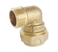 SOMATHERM PER TE - in ottone a gomito per D25 tubo in PE - M20 / 27 - bloccaggio esterno