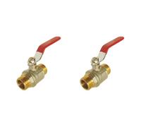 SOMATHERM PER TE - valvola a sfera - doppio maschio 20/27 - manico reversibile piatto - flusso ottimale con il passaggio totale (Confezione da 2)