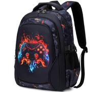 SOMBLG Ragazzi Zaino Per Bambini Zaino Scuola Elementare Bambino Bimbo Impermeabili 18 Pollici (2-Nero Giochi)