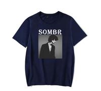 Sombr Live 2025 Tour North America & EU Tee T-Shirt Unisex Adulto Manica Corta Maglioni Streetwear Album Merch Grafica Classica, Marina Militare, XXL