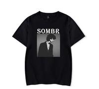 Sombr Live 2025 Tour North America & EU Tee T-Shirt Unisex Adulto Manica Corta Maglioni Streetwear Album Merch Grafica Classica, Nero , 3XL