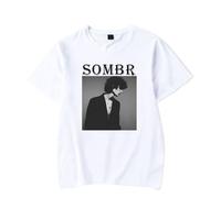 Sombr Live 2025 Tour North America & EU Tee T-Shirt Unisex Adulto Manica Corta Maglioni Streetwear Album Merch Grafica Classica, bianco, L