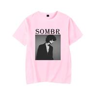 Sombr Live 2025 Tour North America & EU Tee T-Shirt Unisex Adulto Manica Corta Maglioni Streetwear Album Merch Grafica Classica, rosa, XL