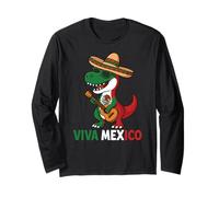 Sombrero a forma di dinosauro Viva Mexico Independence, divertente bambino messicano Maglia a Manica