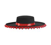 Sombrero messicano - Grande cappello da festa in tessuto non tessuto a tesa larga, testa 55-60 cm | accessorio per costume Sombrero, cappello in stile spagnolo con palla per fotografia, Halloween