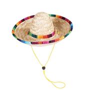 Sombrero Pet Hat - Cappello per costume da festa per cani, cappello di paglia messicano regolabile per animali domestici | accessorio divertente per abbigliamento per cani per compleanno, festa o