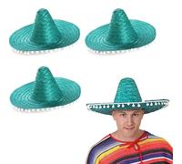 SOMBRERO PINK, RED, GREEN MULTICOLOURED OR YELLOW MENS LADIES MEXICAN DELUXE FANCY DRESS ACCESSORY HAT WITH POM POM EDGING BULK