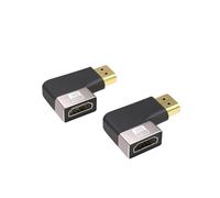 SOMDARHK Adattatore HDMI 8K a 90 gradi, 2 pezzi, connettore HDMI 2.1 ad angolo sinistro da maschio a femmina, prolunga HDMI a forma di L, supporta 8K a 60Hz per monitor, laptop, HDTV