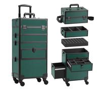 Somduy Custodia per trucchi con cassetto, custodia per trucchi 4 in 1, custodia cosmetologica su ruote, regalo di Natale, grande organizer per trucchi, custodia professionale per cosmetici per saloni