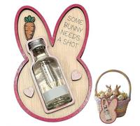 Some Bunny Needs a Shot, robusto supporto per bottiglie di liquori a forma di coniglietto pasquale, in legno rinforzato, divertente regalo per adulti, finitura liscia, antiscivolo, per mini alcolici e