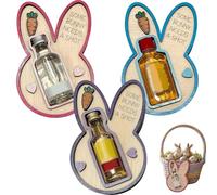 Some Bunny Needs a Shot, robusto supporto per bottiglie di liquori a forma di coniglietto pasquale, in legno rinforzato, divertente regalo per adulti, finitura liscia, antiscivolo, per mini alcolici e