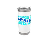 Somebody in Spain Loves Me Modern Boho Vibe Bicchiere termico in acciaio inox doppia parete