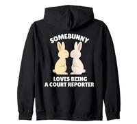 Somebunny AMA Essere Un Giornalista del Tribunale Carino Lavoro da Coniglietto Pasquale Felpa con Cappuccio