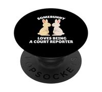 Somebunny ama essere un giornalista del tribunale Carino lavoro da coniglietto pasquale PopSockets PopGrip Adesivo