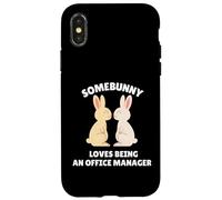 Somebunny ama essere un responsabile dell'ufficio carino coniglietto pasquale Custodia per iPhone X/XS