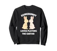 Somebunny AMA Suonare la Chitarra Easter Bunny Chitarrista Felpa