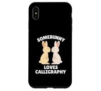 Somebunny Loves Calligraphy Cute Easter Bunny Calligrafo Custodia per iPhone XS Max