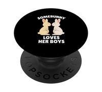 Somebunny Loves Her Boys Pasqua Bunny Boy Mamma Festa della mamma PopSockets PopGrip Adesivo