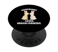 Somebunny Loves Urban Farming Carino Coniglietto di Pasqua Urban Farmer PopSockets PopGrip Adesivo
