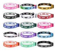 SOMEITIA 15 braccialetti WWJD in tessuto per donne e uomini, braccialetti in tessuto regolabili, confezione da 15 braccialetti per ispirazione chiesa religiosa cristiana regali per raccolte fondi