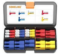 SOMELINE Capicorda Elettrici,Connettori Elettrici,Morsetti Elettrici, 6 Tipi 0,34-6 mm² Capocorda Elettrico Terminale Connettori Isolati Capicorda Isolati con Crimpro a Spada e Forcella