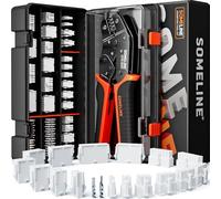 SOMELINE Set di pinze per crimpare connettori, 18 tipi da 2-16 poli Mini-Fit Jr con connettori a 4,2 mm con pin da 24-16 AWG/0,25-1,5 mm², area di crimpatura 0,05-1,5 mm², compatibile con Molex