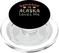 Someone In Alaska Loves Me Retro USA Stato US PopSockets PopGrip per MagSafe