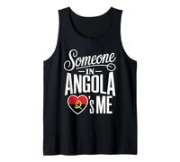 Someone in Angola Loves Me Flag Heart Love Canotta