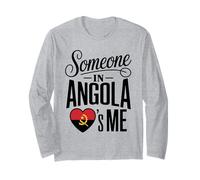Someone in Angola Loves Me Flag Heart Love Maglia a Manica