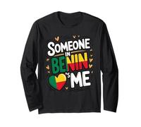 Someone in Benin Loves Me Heart Flag Africa Maglia a Manica