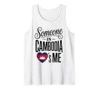 Someone in Cambodia Loves Me Heart Flag Theme Canotta