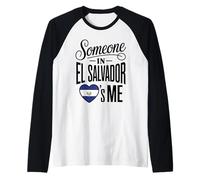 Someone in El Salvador Loves Me Flag Heart Maglia con Maniche Raglan