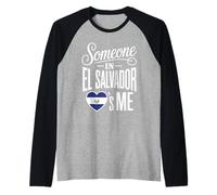 Someone in El Salvador Loves Me Flag Heart Maglia con Maniche Raglan