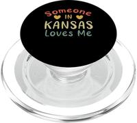 Someone In Kansas Loves Me Retro USA Stato US PopSockets PopGrip per MagSafe
