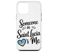 Someone In Saint Lucia Loves Me Heart Flag Custodia per iPhone 12 mini