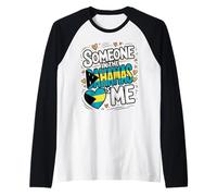 Someone in The Bahamas Loves Me Hearts Forever Maglia con Maniche Raglan