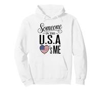 Someone in The U S A Loves Me Heart Flag Felpa con Cappuccio
