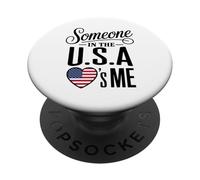 Someone In The U S A Loves Me Heart Flag PopSockets PopGrip Adesivo