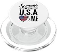 Someone In The U S A Loves Me Heart Flag PopSockets PopGrip per MagSafe