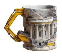 Someone Lied - Tazza da caffè in ceramica a forma di escavatore 3D, con manico, divertente regalo per gli amanti della costruzione (1 pezzo)