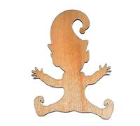 Somerway Wichtel Zubehör Fußabdruck Schablone, Weihnachtsdeko Deko-Accessoires für Zwerge, Weihnachtszwerg Fußabdruck-Malschablone aus Holz für Böden, Fensterdekoration Zwerg
