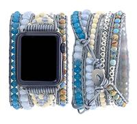 Somesame Compatibile con cinturini per Apple Watch da 41 mm, 40 mm, 38 mm, braccialetti con perline in stile bohémien, multistrato a 5 strati in pelle intrecciata fatta a mano, da uomo e da donna, per