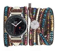Somesame Compatibile con Samsung Galaxy Watch 6/5/4/Active 2 40 mm 44 mm Band/Watch 6 Classic/Galaxy Watch 5 Pro 45 mm/Watch 4 Classic, 20 mm Boho Perline 5 Avvolgimenti Chakra Bracciale Watch