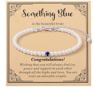 Something Blue Gift For Bride - Something Blue, Something Blue For Bride, Bridal Shower Gifts For Bride To Be Braccialetto di perline di perle, braccialetto da sposa regalo per matrimonio blu, regali