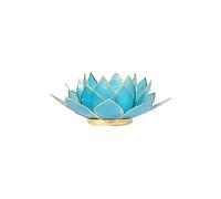 Something Different candeliere a Forma di Fiore di Loto, Materiale: Conchiglie di placuna Placenta, Colore Blu (5° Chakra)