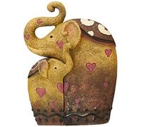 Something Different Coppia di elefanti, mamma e bambino elefante, resina artistica, marrone/bianco, 4 x 12 x 9 cm