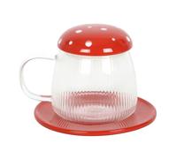 Something Different Mushroom Vetro Tazza e Piattino (SD5837)