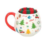 Something Different Nostalgic Stampa Natale Set Tazza e Calzino (SD10108)