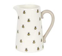 Adorabile brocca in ceramica bianca con motivo ape, con manico a contrasto, 21,7 cm x 18,2 cm (1 pezzo), perfetta per la decorazione della casa, regalo unico per la festa della mamma